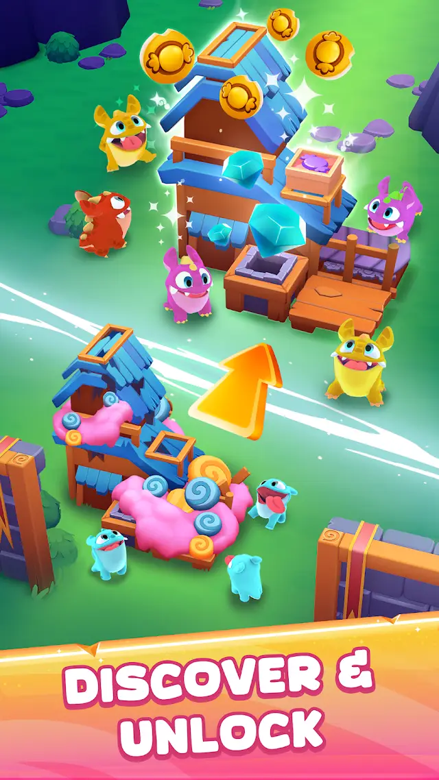 Candy Critters: Idle Merge counter with merged creatures