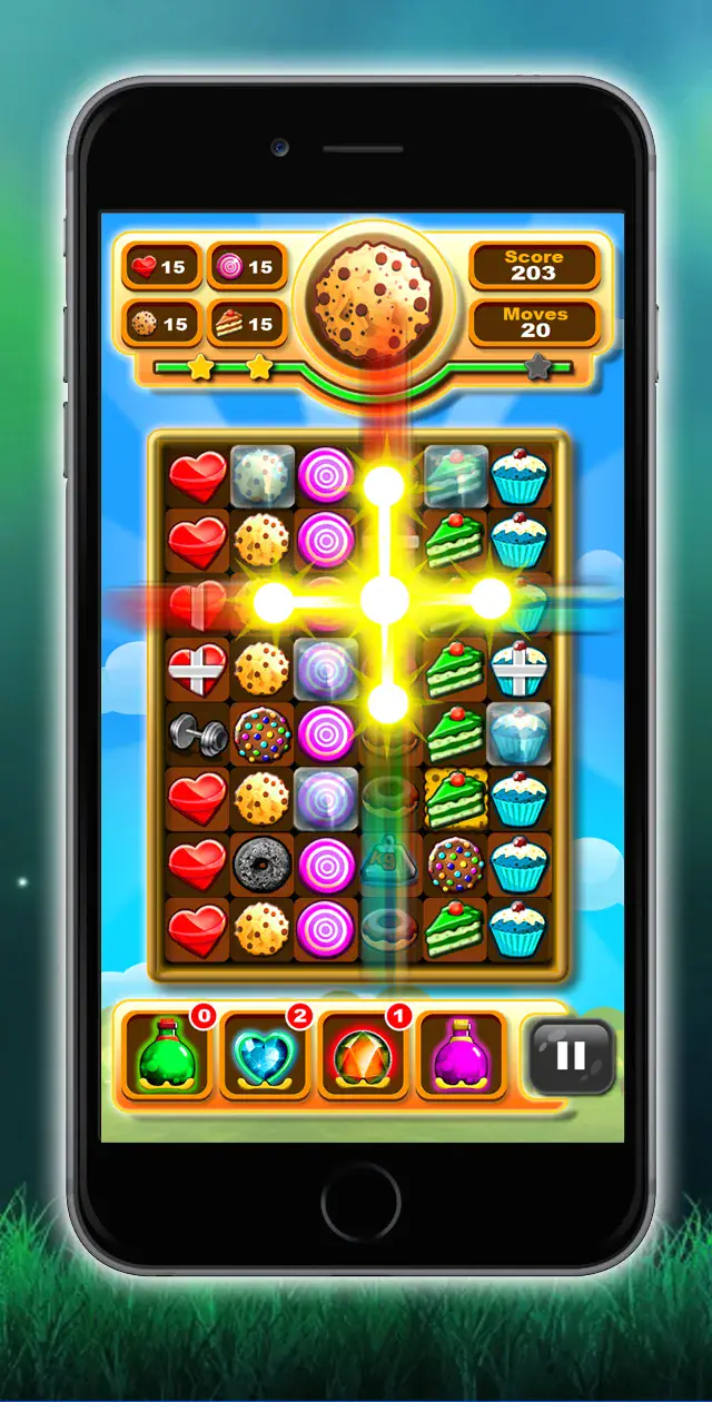 Cookie Blast - Cookie Crushing board of biscuits and cupcakes