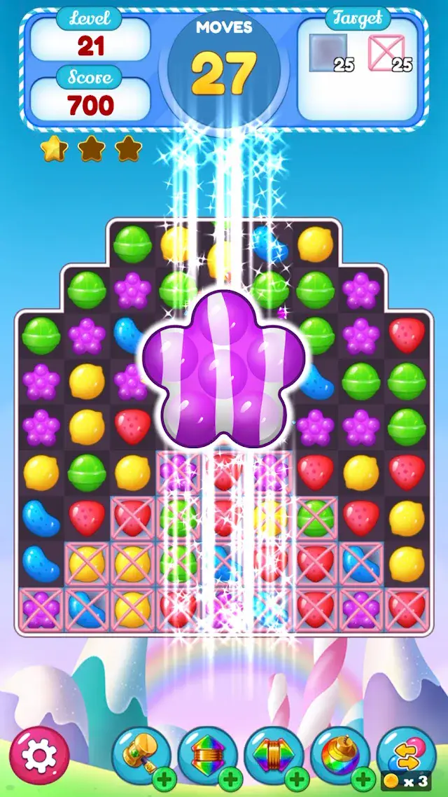 Fruit Candy : Match 3 Puzzle gameplay board