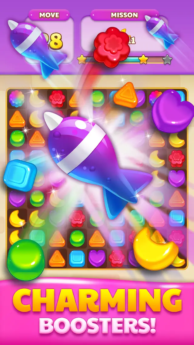 Jelly Drops - Puzzle Game board with jelly cubes